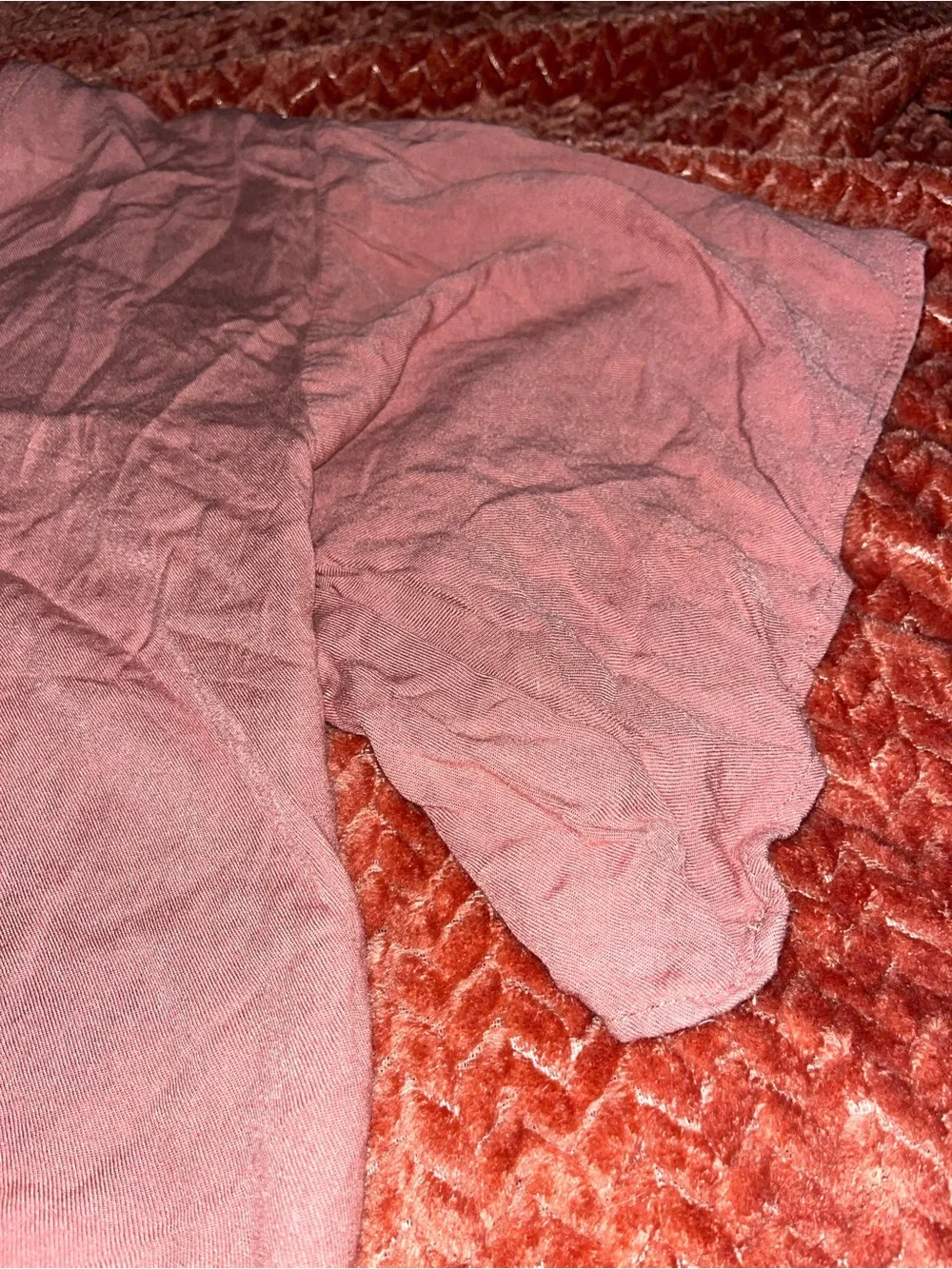 MARINA Dusty Rose Tie-Front Crop Top. Size S - Picture 3 of 4